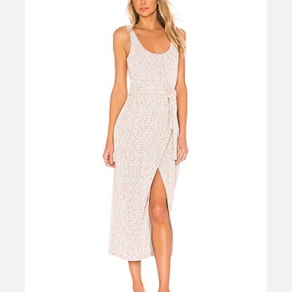 Saylor Delancy Muti-Color Knit Sleeveless Belted Midi Dress size M